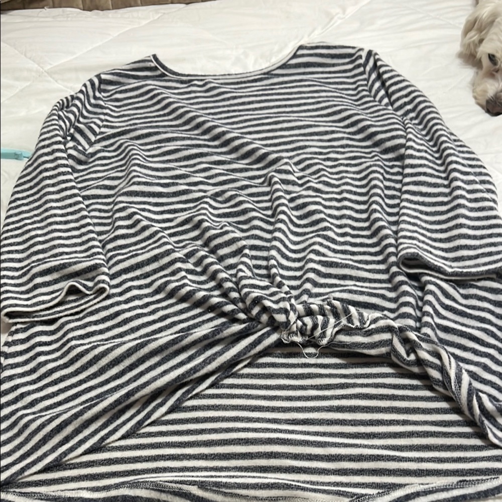 Striped navy and White Women's Top